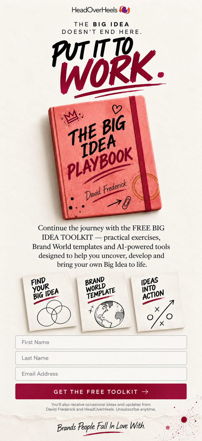 Coral pink cover of The Big Idea Playbook by David Frederick